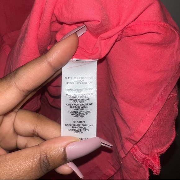 NWT Vineyard Vines Paradise Pink Linen Blend Flutter Sleeve Dress - Picture 6 of 8